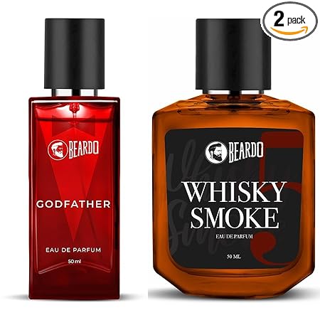Beardo Whisky Smoke and Godfather Perfume Combo for Men | Premium Long Lasting Bold Aromatic Pack of 2