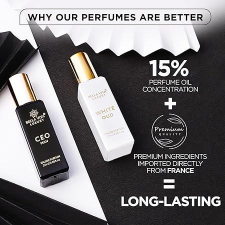 Bella Vita Luxury CEO Man and White Oud Unisex Perfume Combo with Tonka | Travel Long Lasting Woody Oriental Pack
