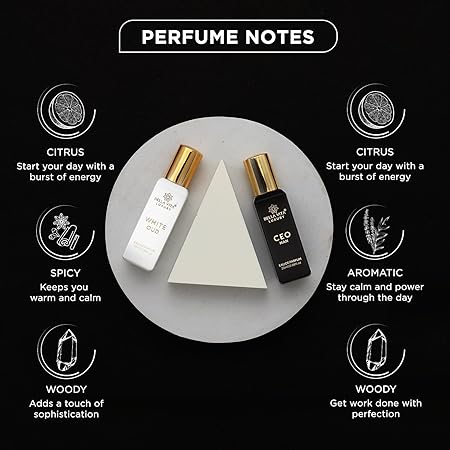 Bella Vita Luxury CEO Man and White Oud Unisex Perfume Combo with Tonka | Travel Long Lasting Woody Oriental Pack