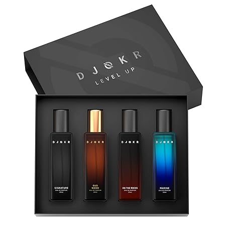 Djokr Perfume Gift Set for Men Pack of 4 | Premium Long Lasting Signature Fragrance Variety Combo