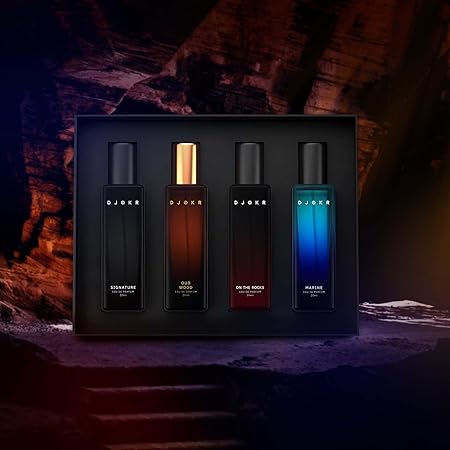 Djokr Perfume Gift Set for Men Pack of 4 | Premium Long Lasting Signature Fragrance Variety Combo