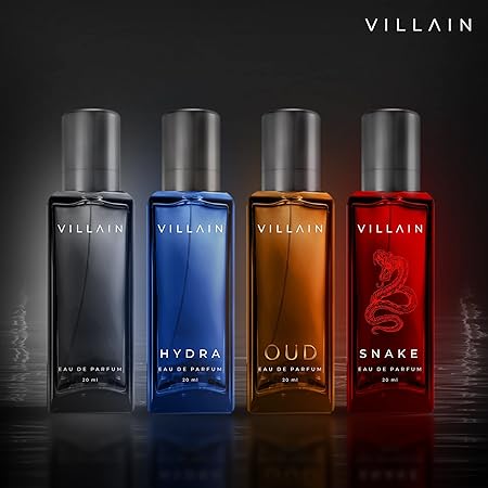 Villain Rebel Luxury Perfume Gift Set for Men Pack of 4 | Woody Long Lasting Premium Variety Combo