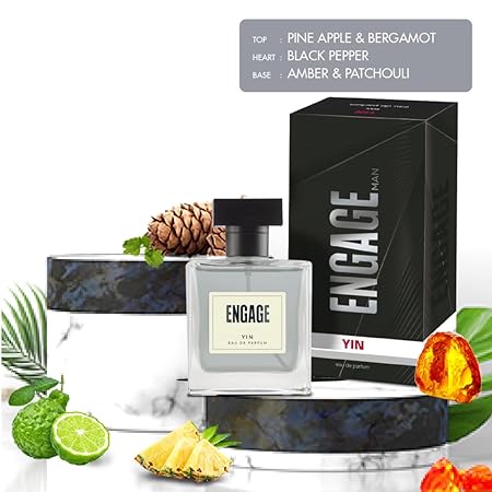 Engage Yin Eau De Parfum for Men | Fruity Floral Skin Friendly Long Lasting Perfume