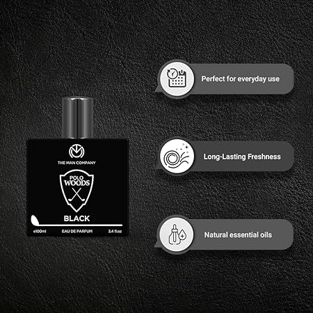 The Man Company Polo Black Perfume for Men | Long Lasting Aromatic Woody Essential Premium Fragrance