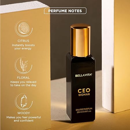 Bella Vita Luxury CEO Woman Eau De Parfum with Bergamot Tonka and Vanilla | Premium Travel Long Lasting Woody Fruity Fragrance
