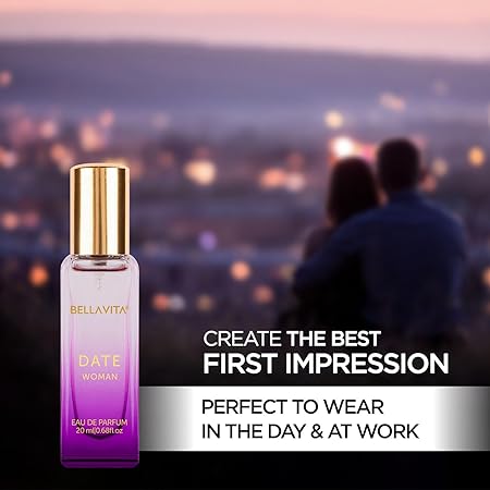 Bella Vita Luxury Date Woman Eau De Parfum Travel Size with Pink Pepper Jasmine and Vanilla | Floral Fruity Long Lasting Fragrance