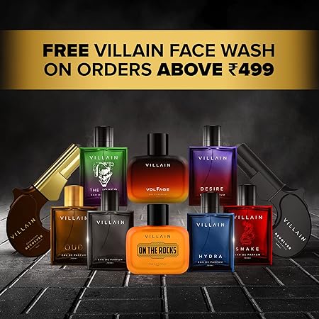 Villain Hydra Perfume Eau De Parfum for Men | Bold Aquatic Long Lasting Premium Fragrance