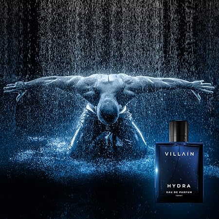 Villain Hydra Perfume Eau De Parfum for Men | Bold Aquatic Long Lasting Premium Fragrance