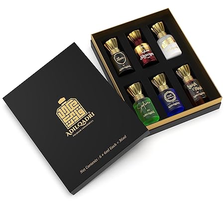 AdilQadri Assorted Luxury Alcohol Free Roll On Attar Perfume Gift Set | Long Lasting Unisex Attar Variety Pack