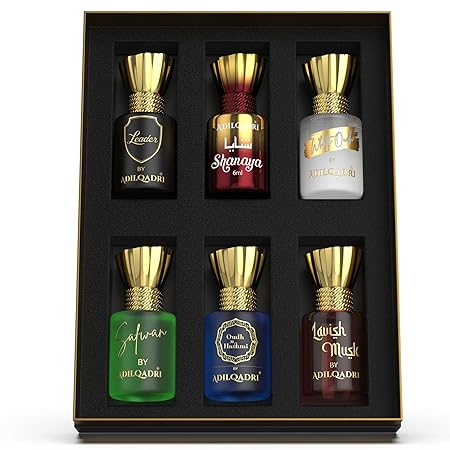 AdilQadri Assorted Luxury Alcohol Free Roll On Attar Perfume Gift Set | Long Lasting Unisex Attar Variety Pack