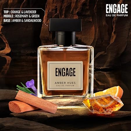 Engage Amber Hues Perfume for Men | Ambery Warm Long Lasting Fragrance for Special Occasions