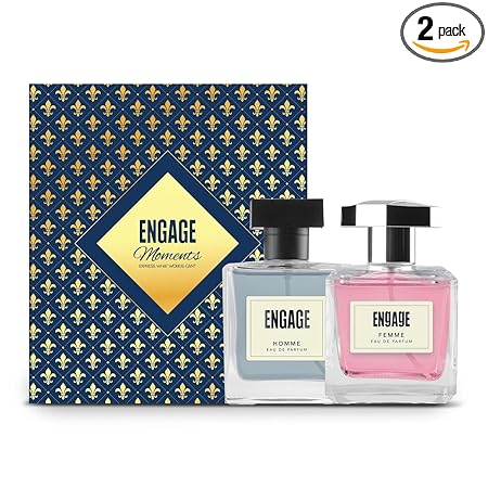 Engage Moments Luxury Perfume Gift Pack of 2 for Men and Women | Fresh Floral Long Lasting Wedding Anniversary Combo
