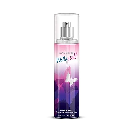 Layerr Wottagirl Body Splash Amber Kiss | Long Lasting Floral Amber Body Spray for Women