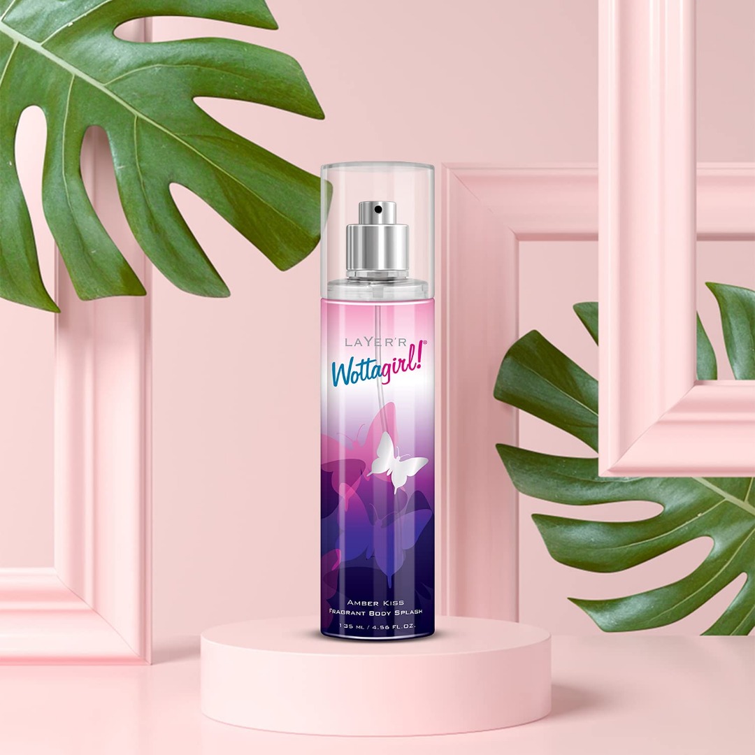 Layerr Wottagirl Body Splash Amber Kiss | Long Lasting Floral Amber Body Spray for Women