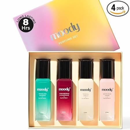 Moody Perfume for Women Eau De Parfum Pack of 4 | Travel Friendly Long Lasting Valentine's Perfume Combo