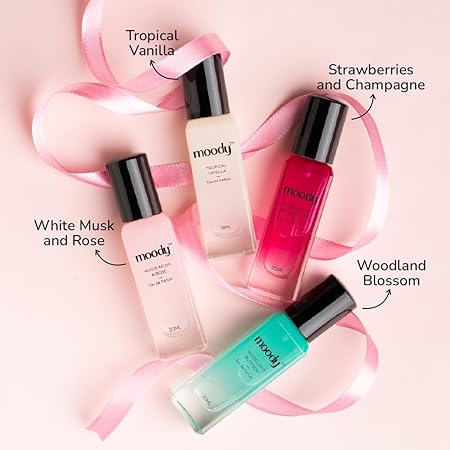 Moody Perfume for Women Eau De Parfum Pack of 4 | Travel Friendly Long Lasting Valentine's Perfume Combo