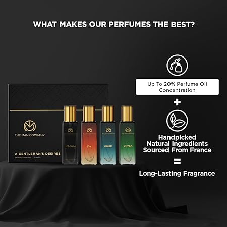 The Man Company Specially Curated Perfume Gift Set A Gentlemen's Desire Pack of 4 | Travel Long Lasting Combo