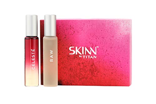Skinn by Titan, Raw & Celeste Long Lasting Perfume Gift Set for Couples, Pack of 2