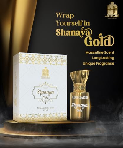 AdilQadri Shanaya Gold Attar Unisex Non Alcoholic Roll On | Arabic Long Lasting Premium Attar