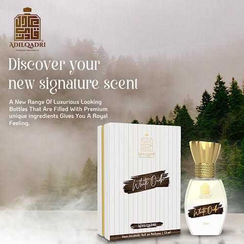 AdilQadri White Oudh Attar for Men | Strong Masculine Non Alcoholic Roll On Attar