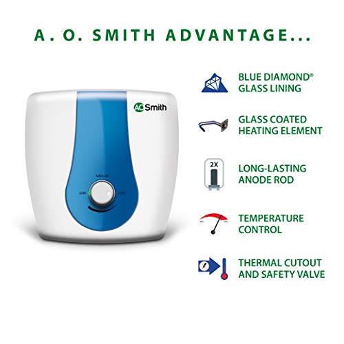AO Smith SDS-GREEN SERIES-025 Storage 25 Litre Vertical Water Heater (Geyser) White 5 Star