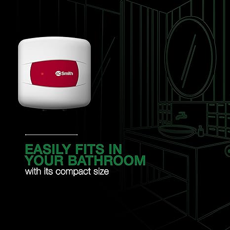 AO Smith HSE-SHS-015 Storage 15 Litre Vertical Water Heater, White