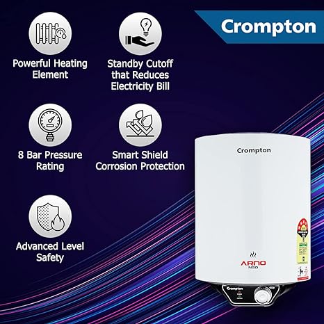 Crompton Arno Neo 25-L 5 Star Rated Storage Water Heater with Advanced 3 Level Safety, White