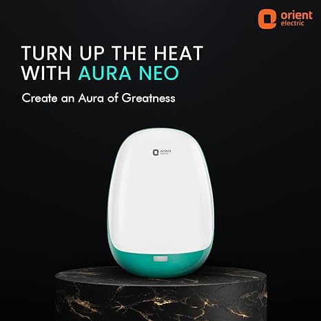 Orient Electric Aura Neo 3L Instant Water Heater, White & Turquoise
