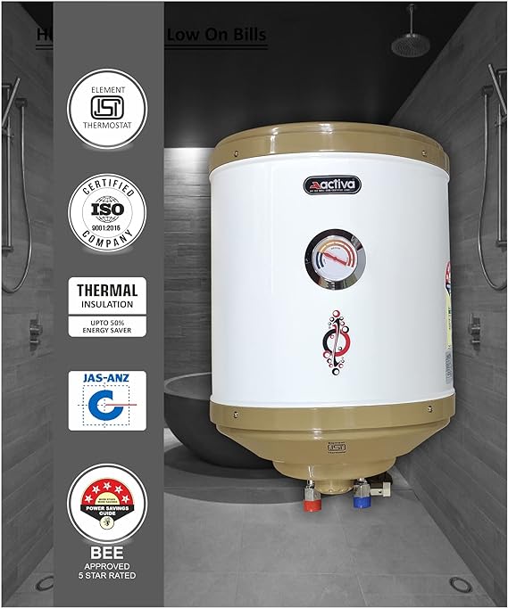 Activa 15 L Storage 2 Kva Special Anti Rust Coating 0.75 mm SS Tank Geyser | Ivory