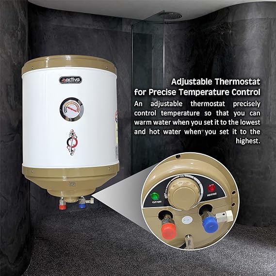 Activa 15 L Storage 2 Kva Special Anti Rust Coating 0.75 mm SS Tank Geyser | Ivory