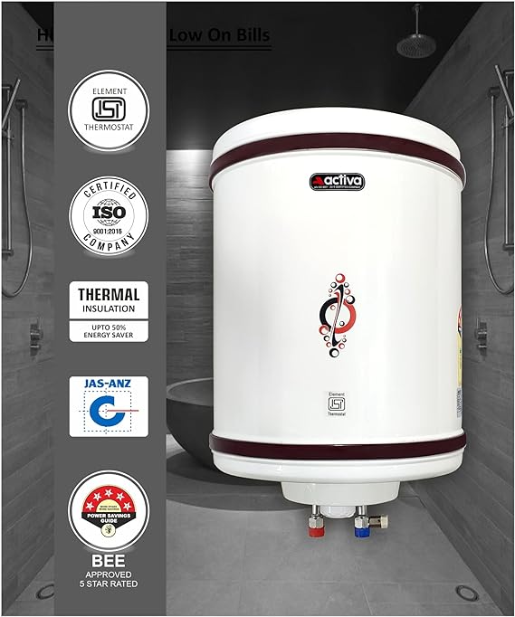 ACTIVA Storage 25 L 5 Stars 2 KVA Geyser with Special Anti Rust Coating Metal Body | Ivory