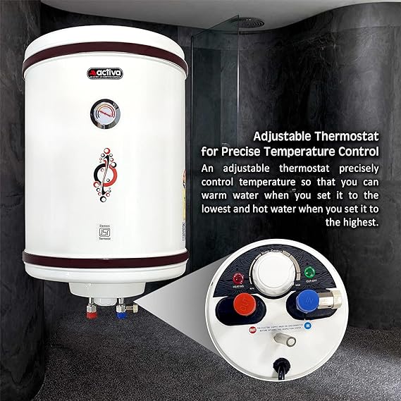 ACTIVA Storage 50 L 5 Stars (.8mm TANK) 2 KVA Geyser with Special Anti Rust Coating Metal Body | Ivory