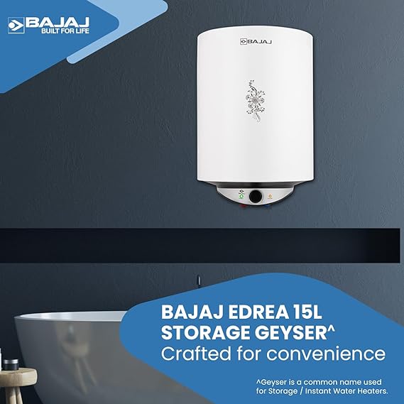 Bajaj Edrea 15 L Storage 5 Star Rated Storage Water Heater For Home | White