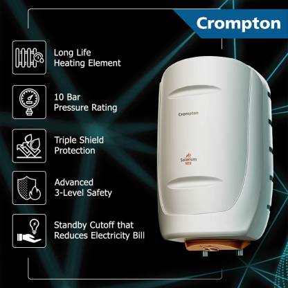 Crompton Solarium Neo 25 L 5 Star Rated Storage Water Heater | Ivory