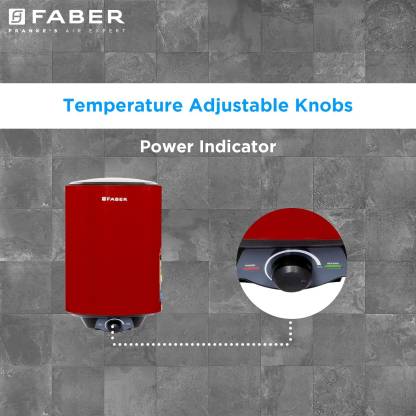 Faber Jazz 25 L Vertical Storage Water Heater 2000W 5 Star | Wine Red