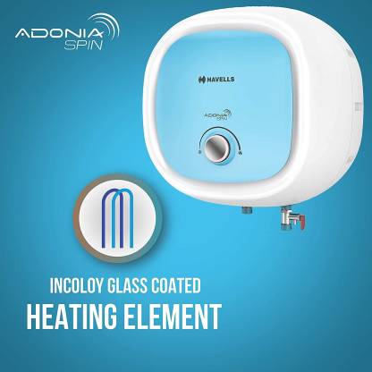 Havells Adonia Spin 10 L 5 Star Vertical Storage Water Heater Geyser | White &Blue