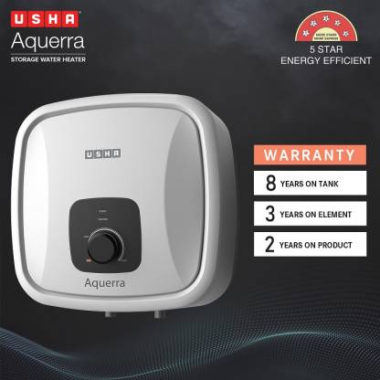 Usha Aquerra 25 L 5 Star Storage Water Heater | White