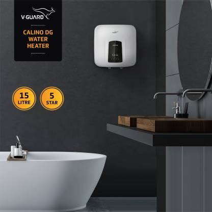 V-Guard Calino DG 15 L Storage 5 Star Water Heater with Remote Control | White