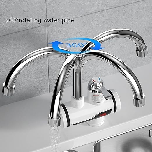 Instant-Electric-Water-Heater-Faucet-HOt-Tap-with-Shower-HOme-Kitchen-BathrOOm-LED-Temperature-Electric-Heating-Tankless-Water-Heaters-Wet-Area-Rugs-Cleaner | Steel