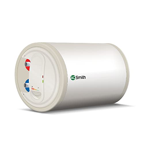 AO Smith HAS-X1-015-LHS Storage 15 Litre Horizontal Water Heater (Geyser) 2000 watt Rust-proof outer Body | White