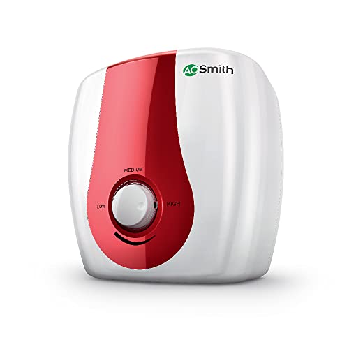 AO Smith SGS-GREEN-010 Storage 10 Litre 3KW Vertical Water Heater (Geyser) Express Heat 5 Star | White