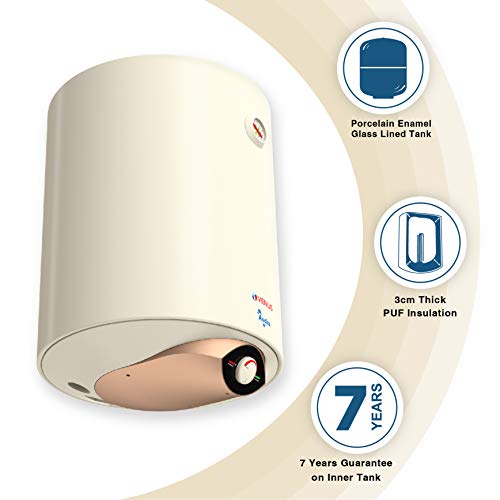 Venus Audra 15AV 15-Litre Water Heater Porcelain Enamelled Glass Lined Tank 5 Stars | Ivory