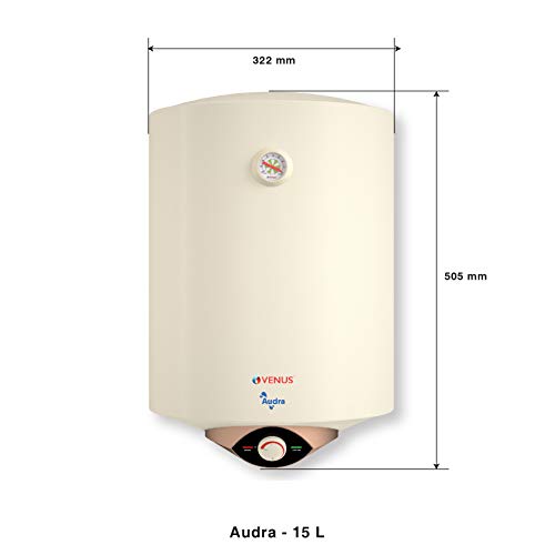 Venus Audra 15AV 15-Litre Water Heater Porcelain Enamelled Glass Lined Tank 5 Stars | Ivory