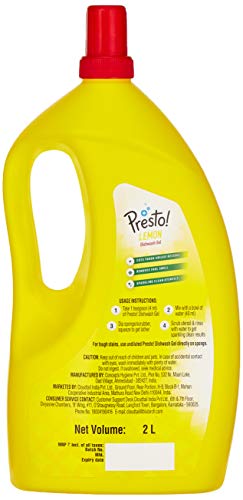 Amazon Brand - Presto Dishwash Gel (Lemon)
