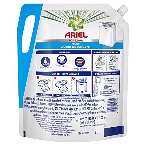 Ariel Matic Liquid Detergent Top Load Refill Pouch