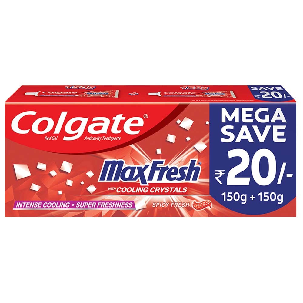 Colgate MaxFresh Anticavity Toothpaste Gel Spicy Fresh (Pack of 2)