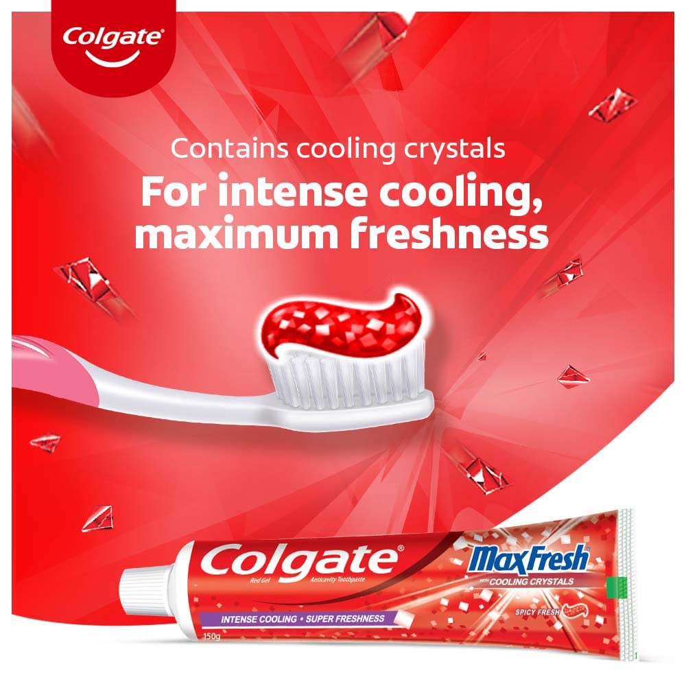 Colgate MaxFresh Anticavity Toothpaste Gel Spicy Fresh (Pack of 2)
