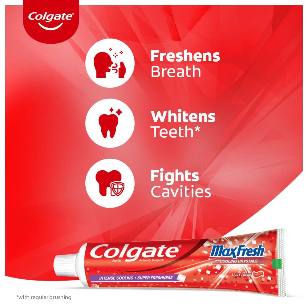 Colgate MaxFresh Anticavity Toothpaste Gel Spicy Fresh (Pack of 2)