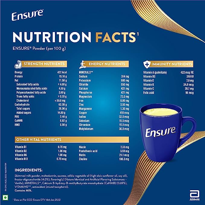 Ensure Complete Balanced Nutrition Drink For Adults Vanilla Flavour