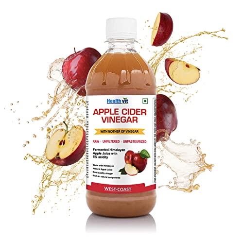 HealthVit Apple Cider Vinegar with Mother Vinegar, Raw, Unfiltered and Undiluted